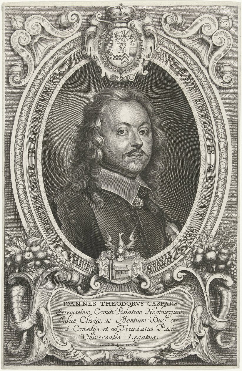 Portrait of Johann Theodor Caspars (Celeberrimi ad pacificandum Christiani nominis orbem legati Monasterium et Osnabrugas) by Cornelis Galle (II)