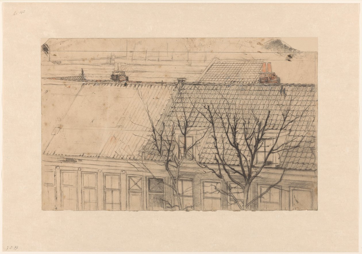 View of the Roofs of the Vondelkade (Overtoom), Over the Constantijn Huygensstraat, Towards the Pesthuis by Cornelis Gerardus 