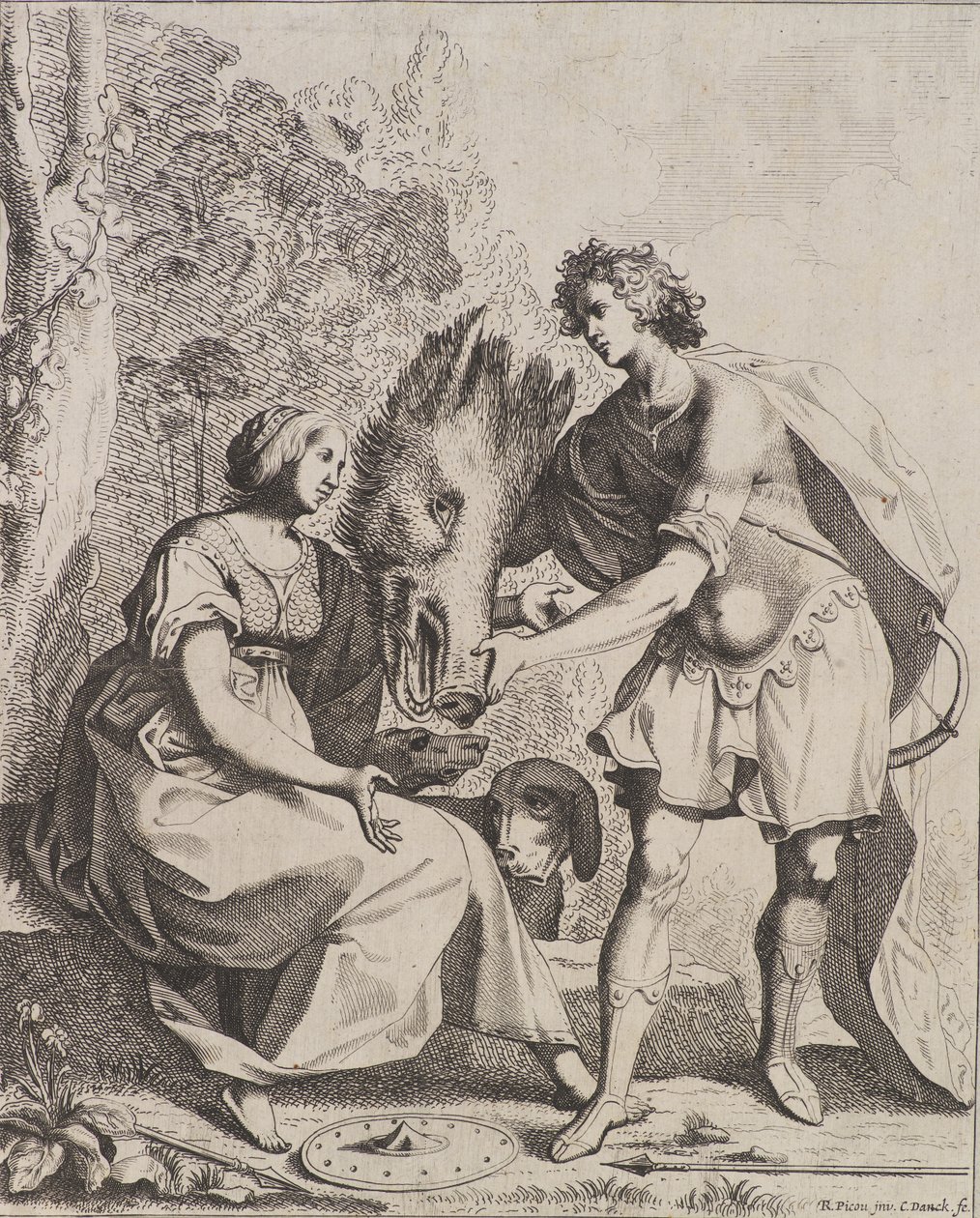 Meleager and Atalanta by Cornelis I Danckerts