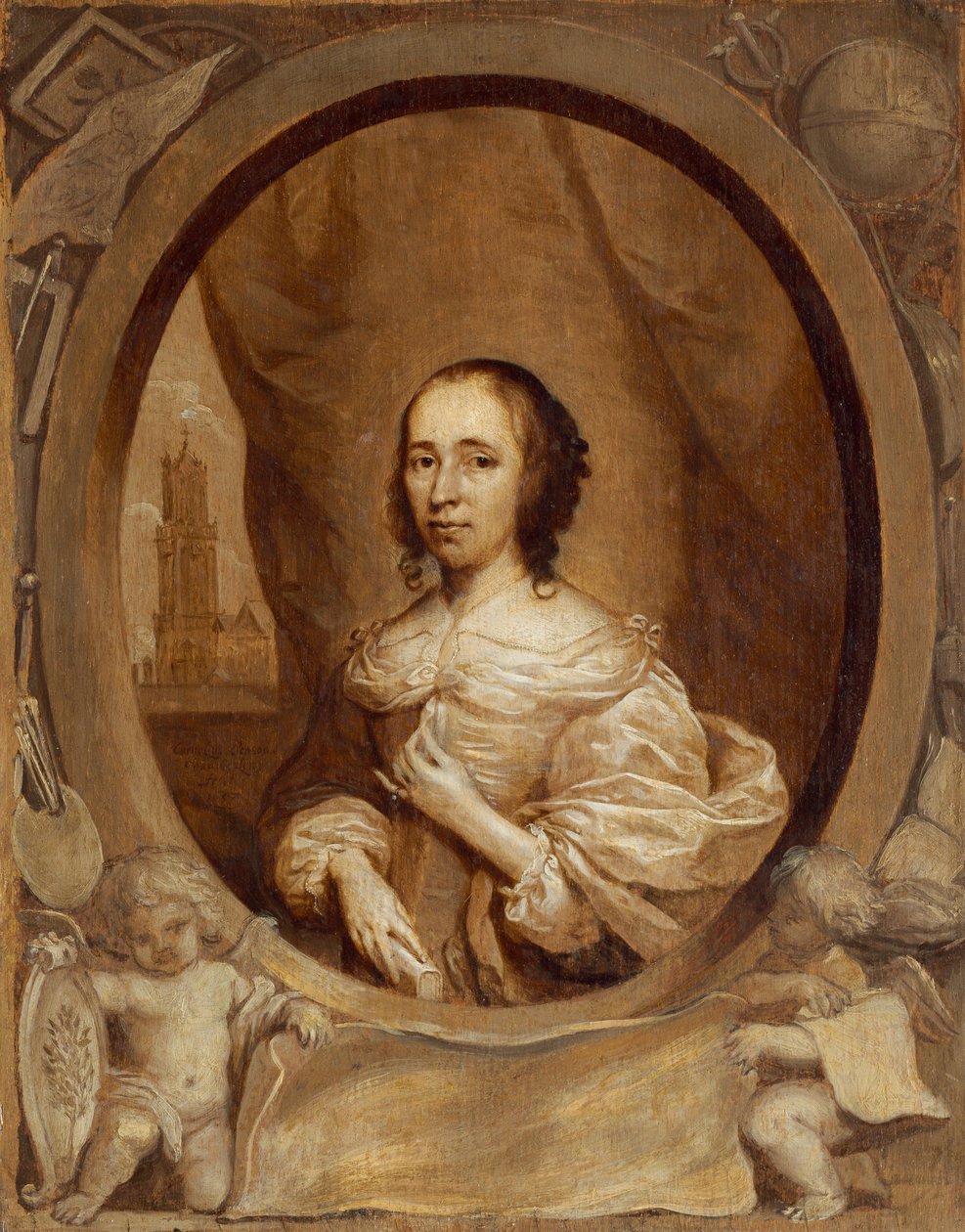 Anna Maria van Schurman, 1657 by Cornelis Janssens van Ceulen