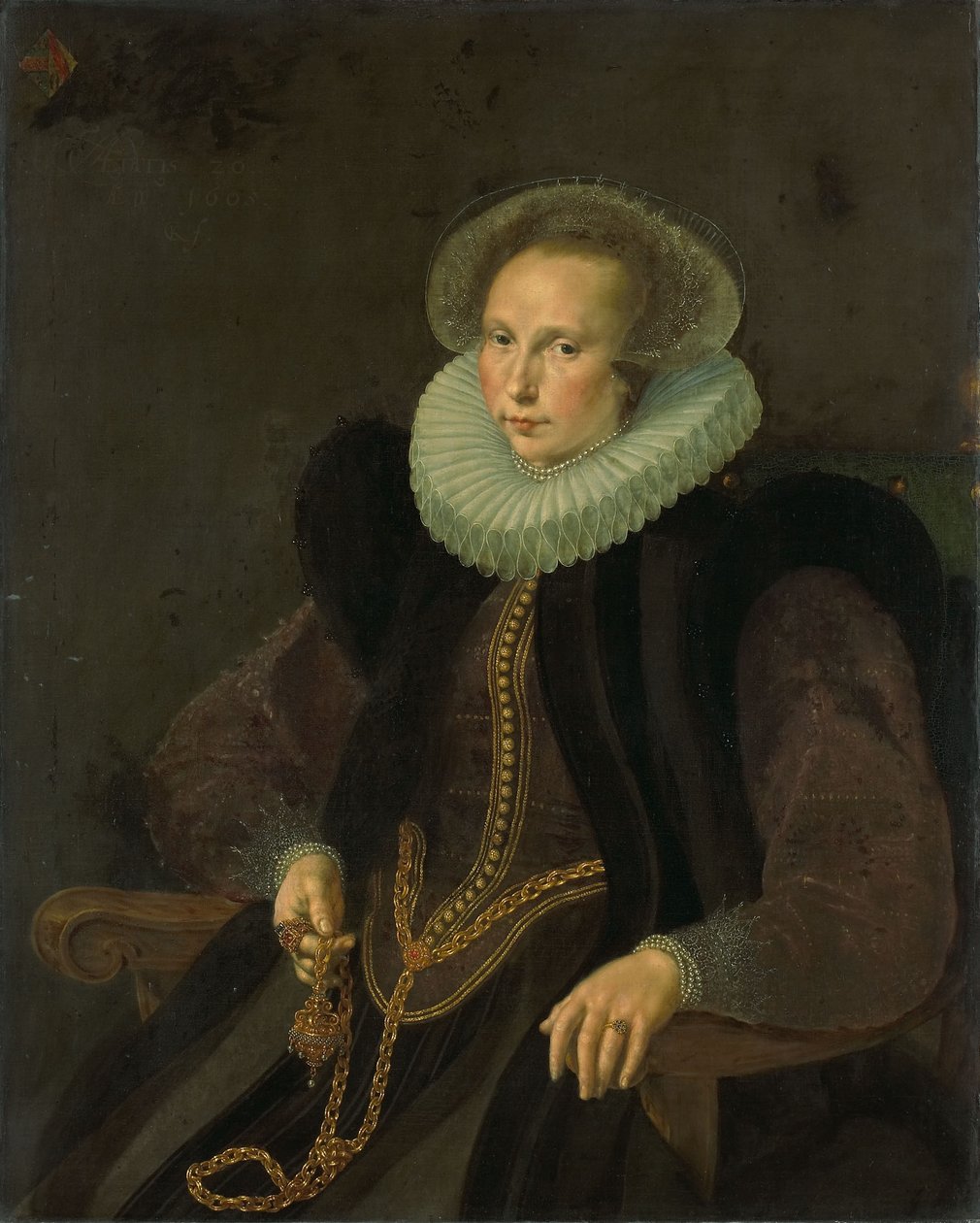 Portrait of Griete Jacobsdr van Rhijn (1585-1652), Wife of Jacob Cornelisz Banjaert, Called van Neck by Cornelis Ketel