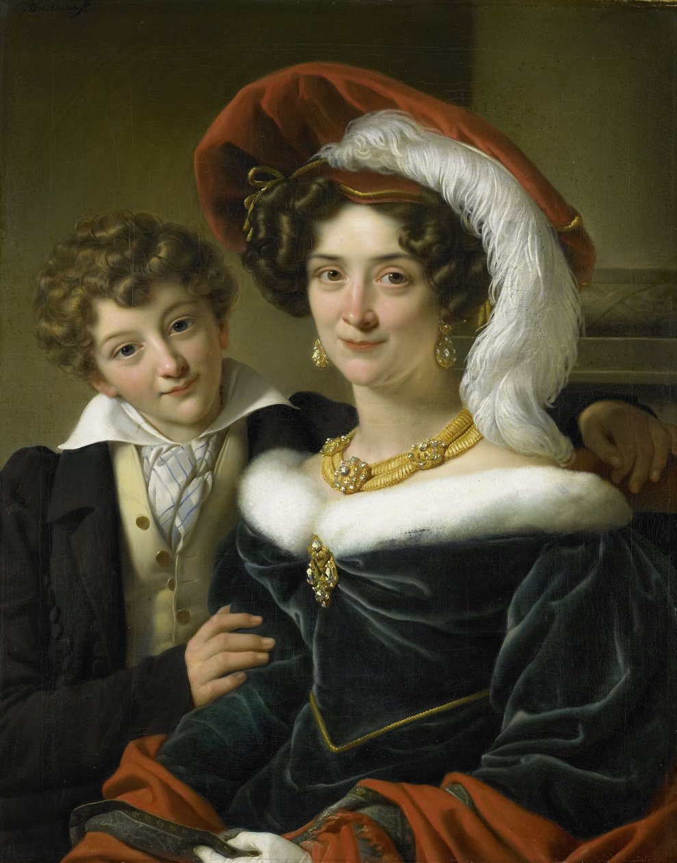 Rudolphina Wilhelmina Elizabeth de Sturler (1798-1873), Second Wife of Count Johannes van den Bosch, with their Son Richard Leeuwenhart by Cornelis Kruseman (attributed to workshop of)