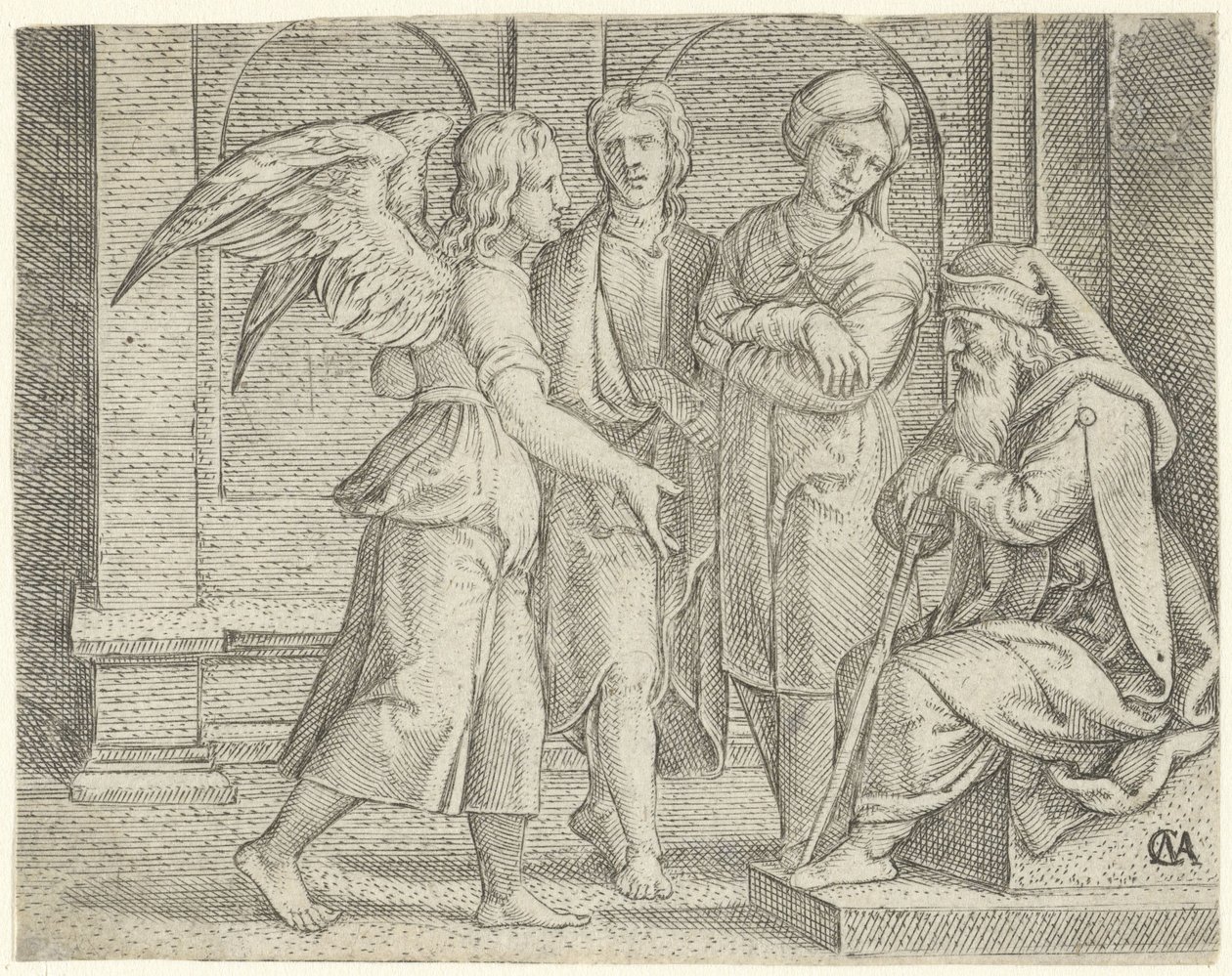 Tobias and the Angel with Tobit and Anna (History of Tobias) by Cornelis Massijs