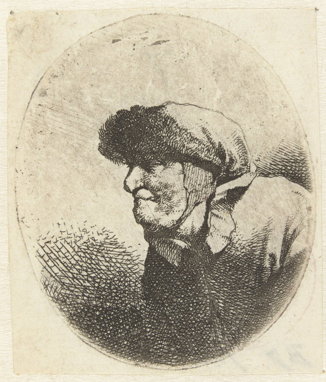 Bust of an Old Woman, in Profile by Cornelis Pietersz. Bega