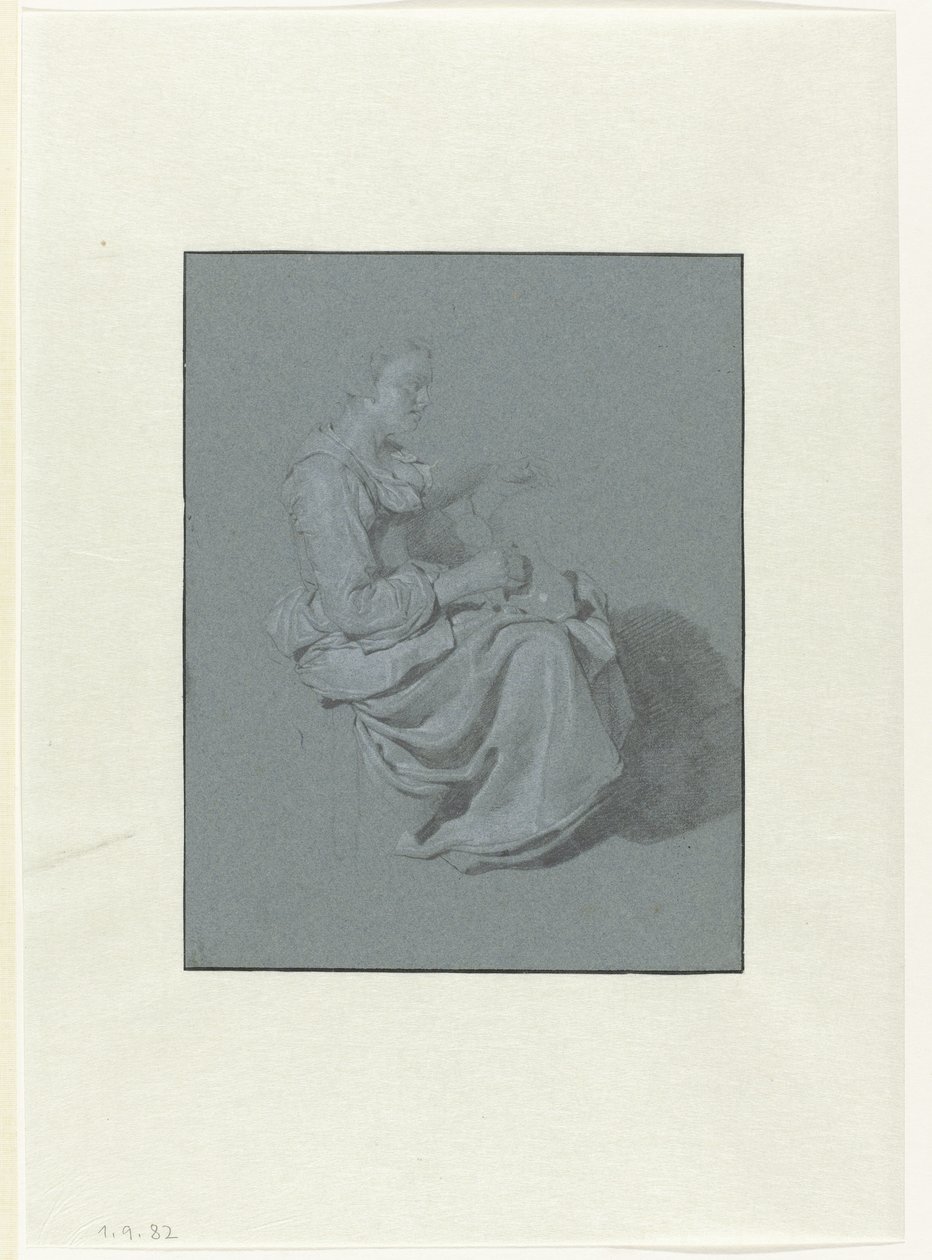 Seated Woman, in Profile to the Right, with a Pitcher in her Right Hand by Cornelis Pietersz. Bega