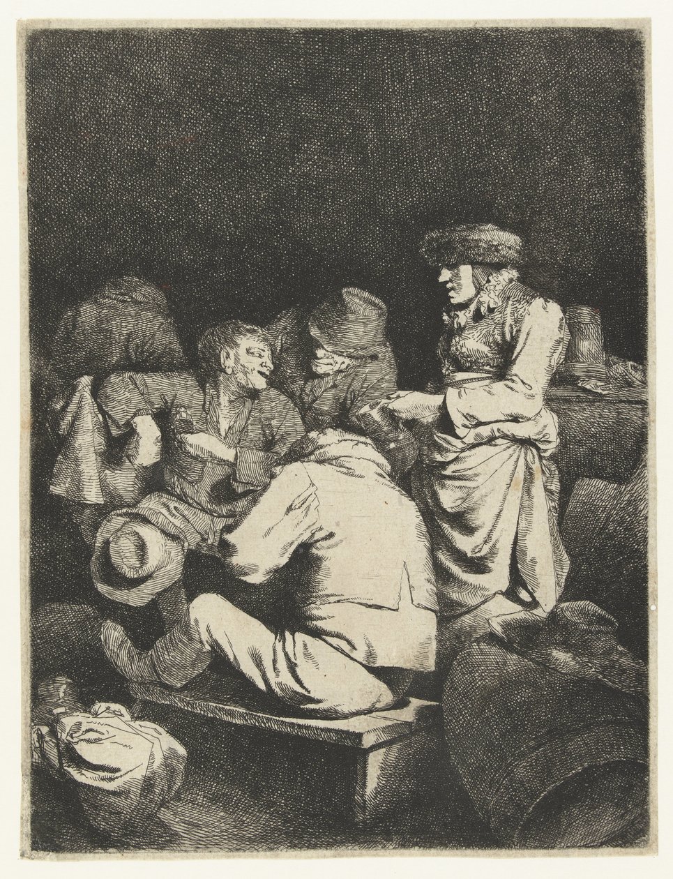 Landlady and Company in Tavern by Cornelis Pietersz. Bega