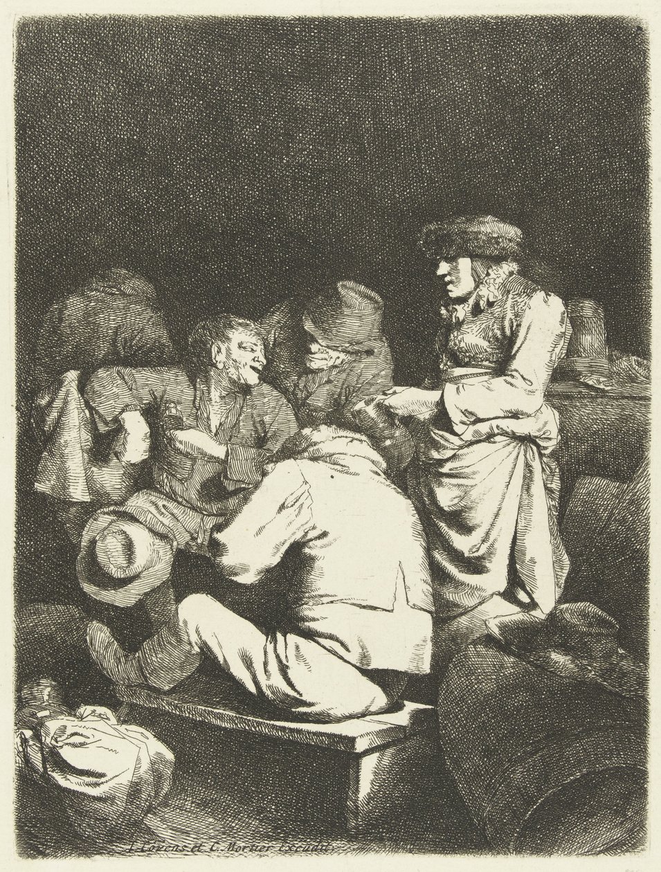 Landlady and Company in Tavern by Cornelis Pietersz. Bega
