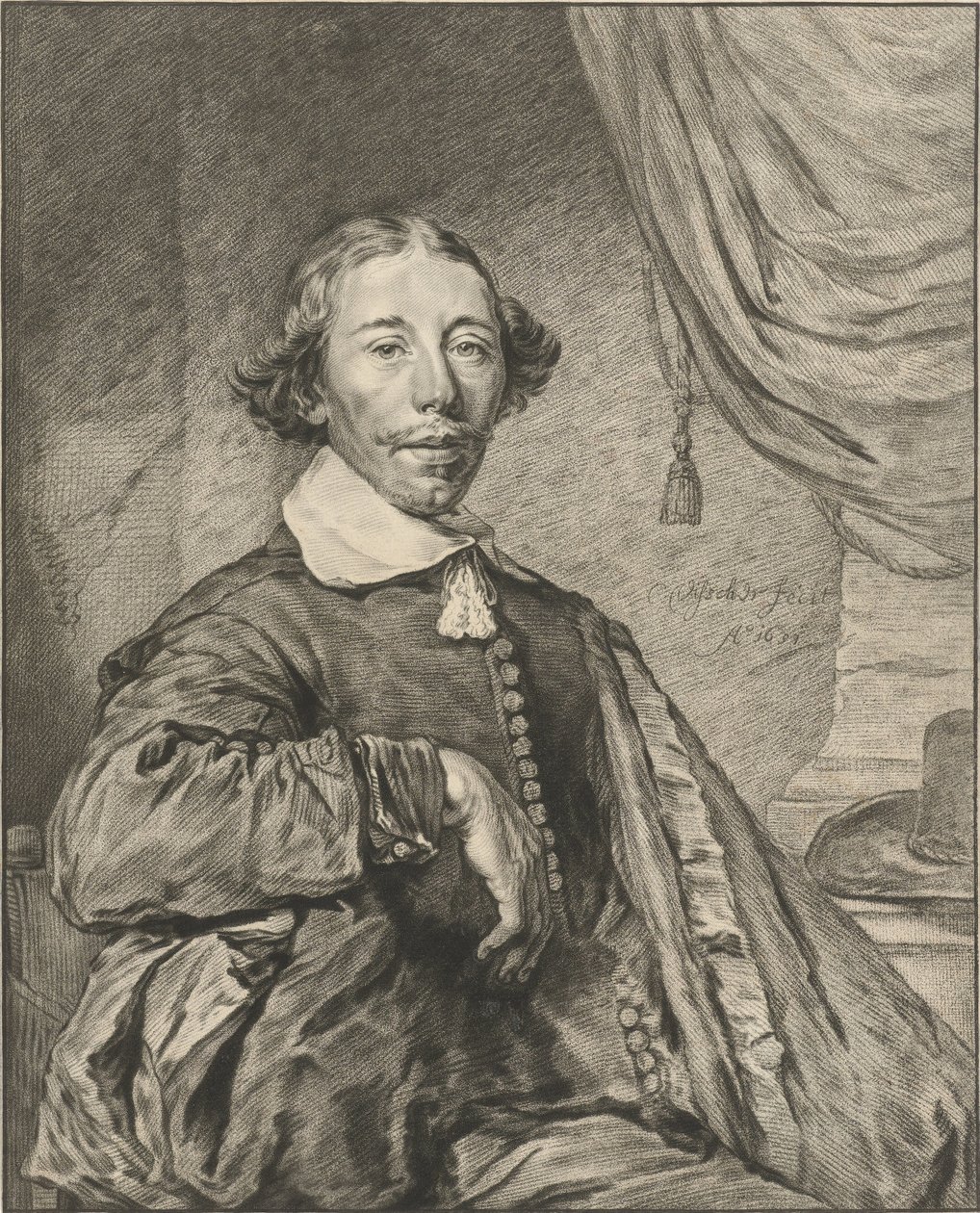 Portrait of a Man by Cornelis Ploos van Amstel (signed by artist)