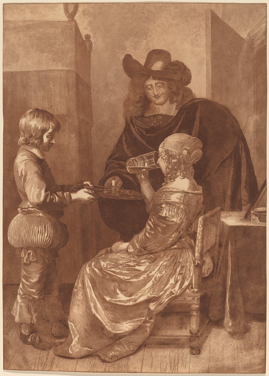 Cavalier and Lady with a Page by Cornelis Ploos van Amstel