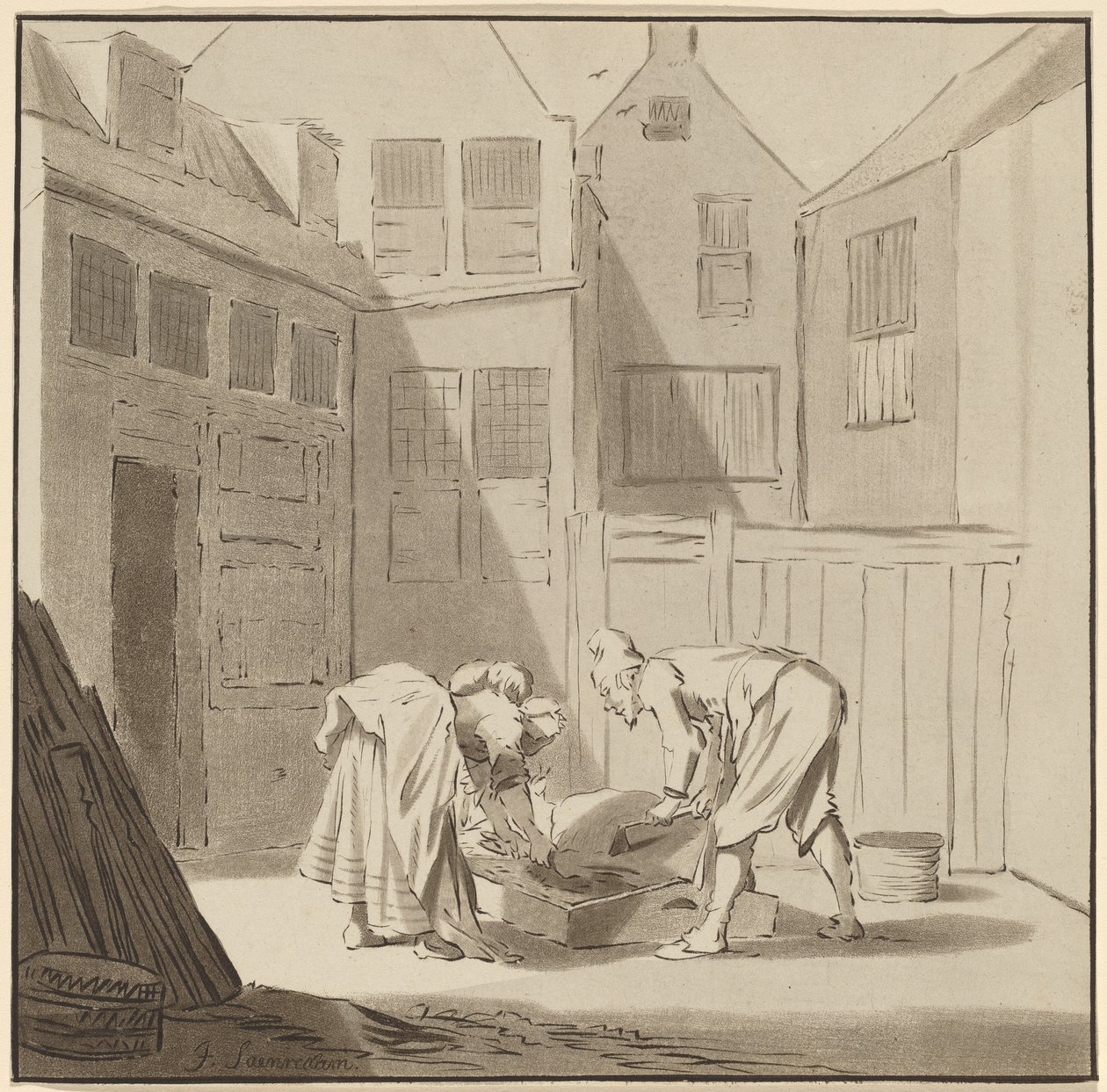 Hog Slaughterers by Cornelis Ploos van Amstel