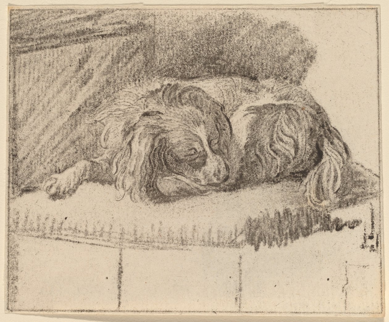 Lying Dog by Cornelis Ploos van Amstel