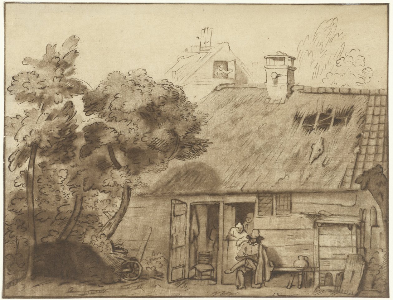 Artist in Front of a Farm by Cornelis Ploos van Amstel