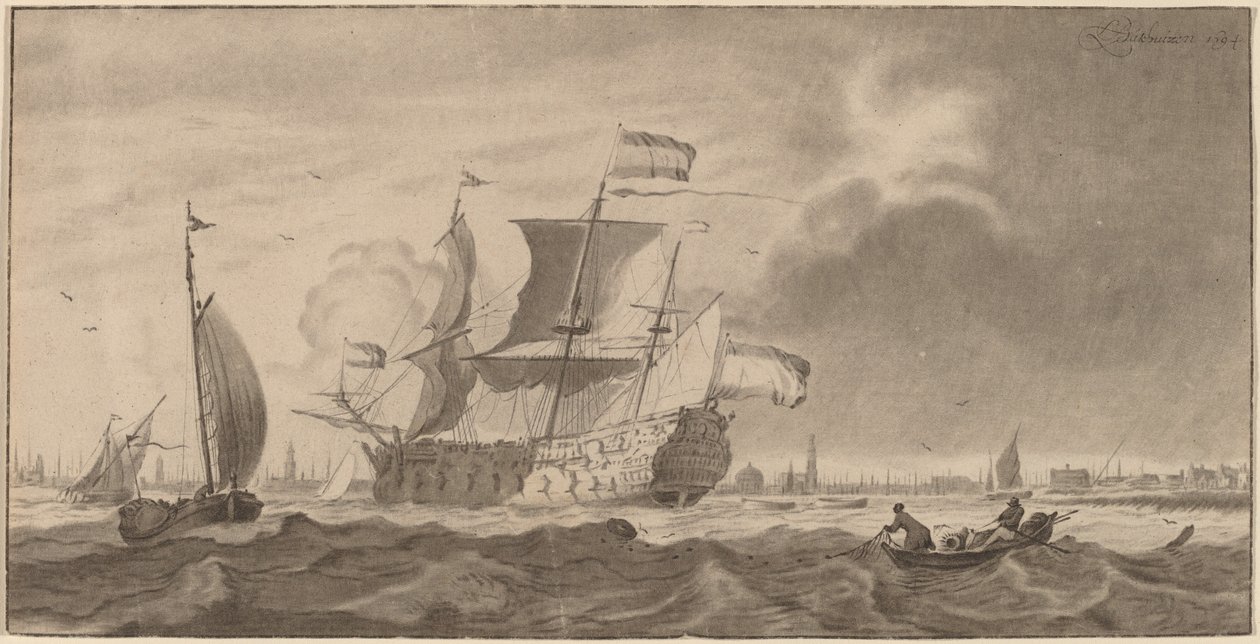 War Vessel in the Y by Cornelis Ploos van Amstel