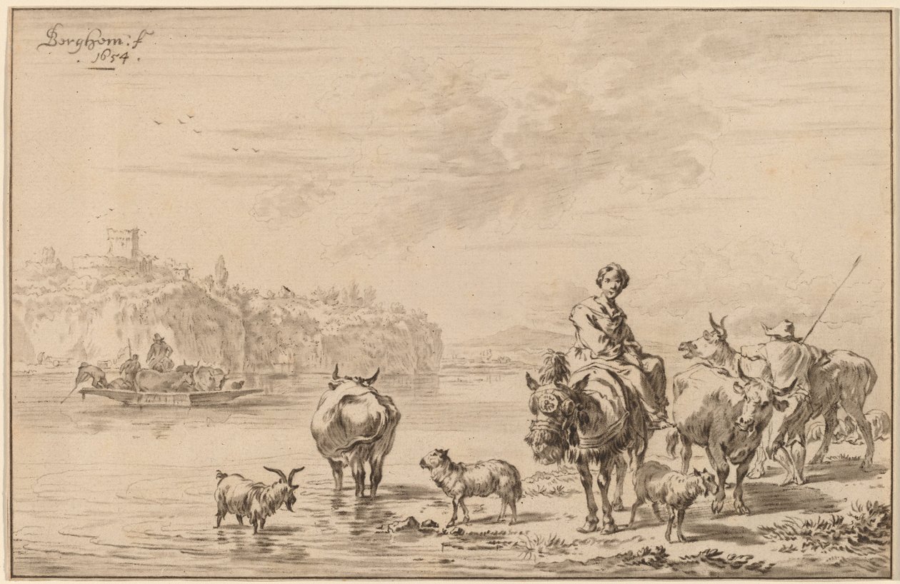Woman Seated on a Mule by Cornelis Ploos van Amstel