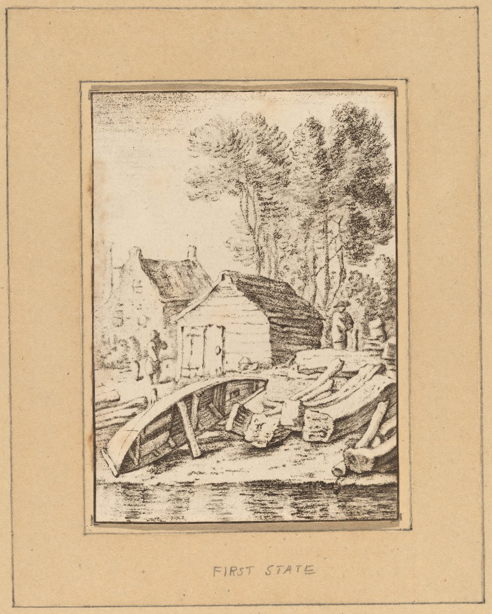 Shipyard by Cornelis Ploos van Amstel after Herman Saftleven