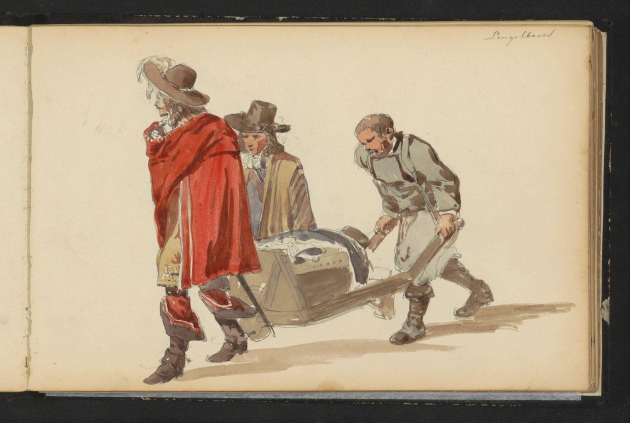 Group of Figures in Seventeenth-Century Clothing by Cornelis Springer