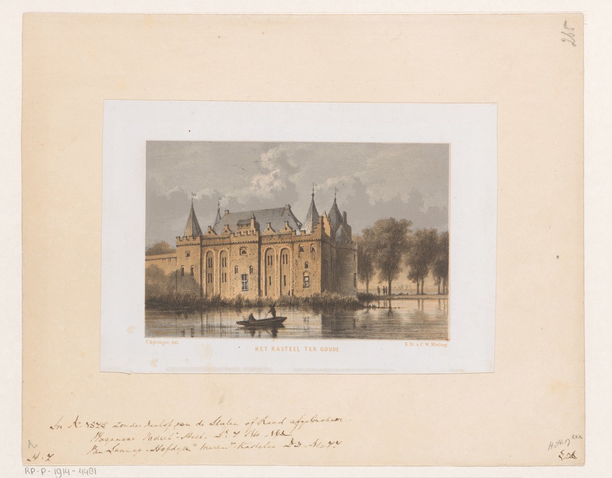 Castle of Gouda by Cornelis Springer