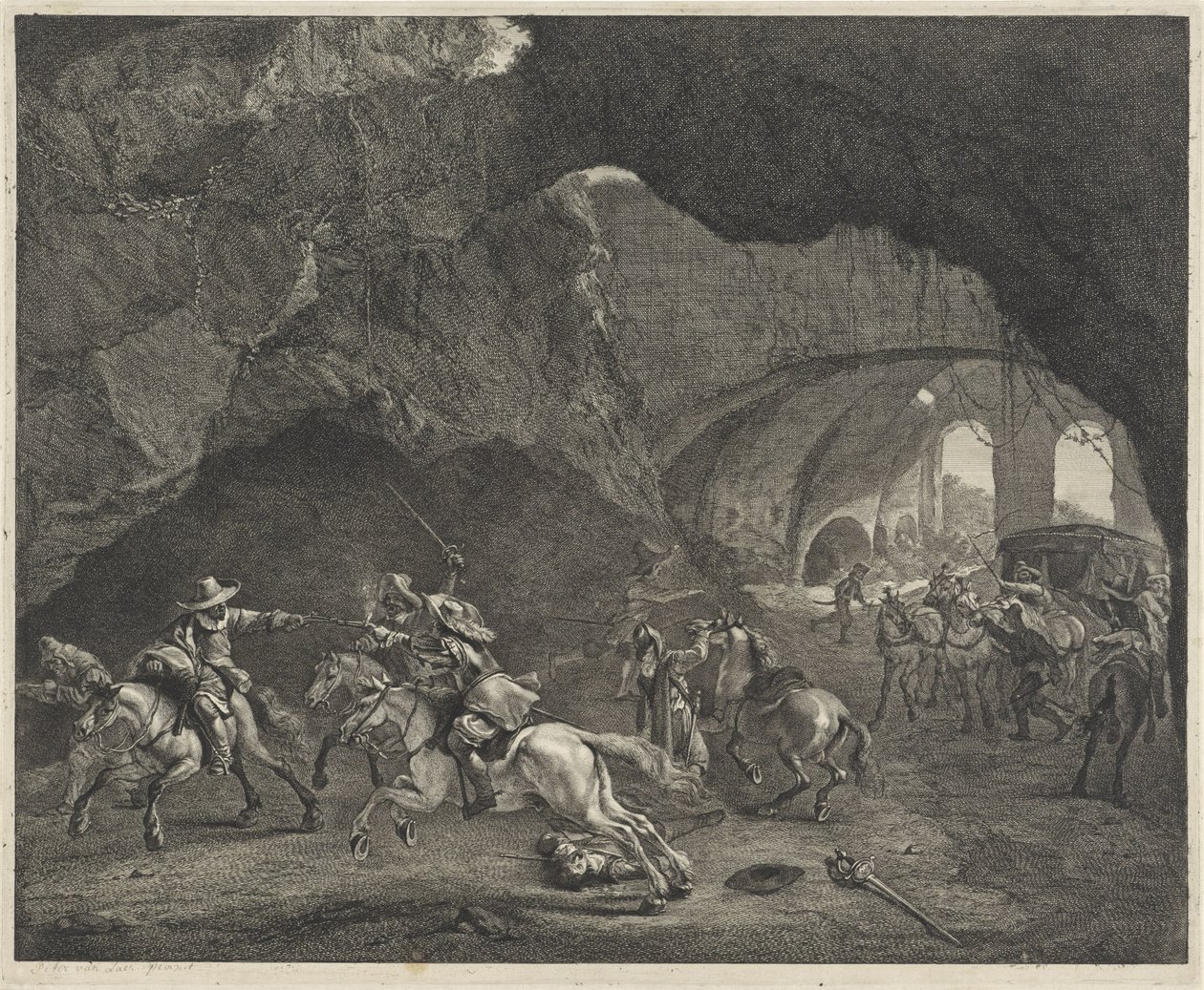 Pistol Shot During a Robbery by Cornelis Visscher (II)