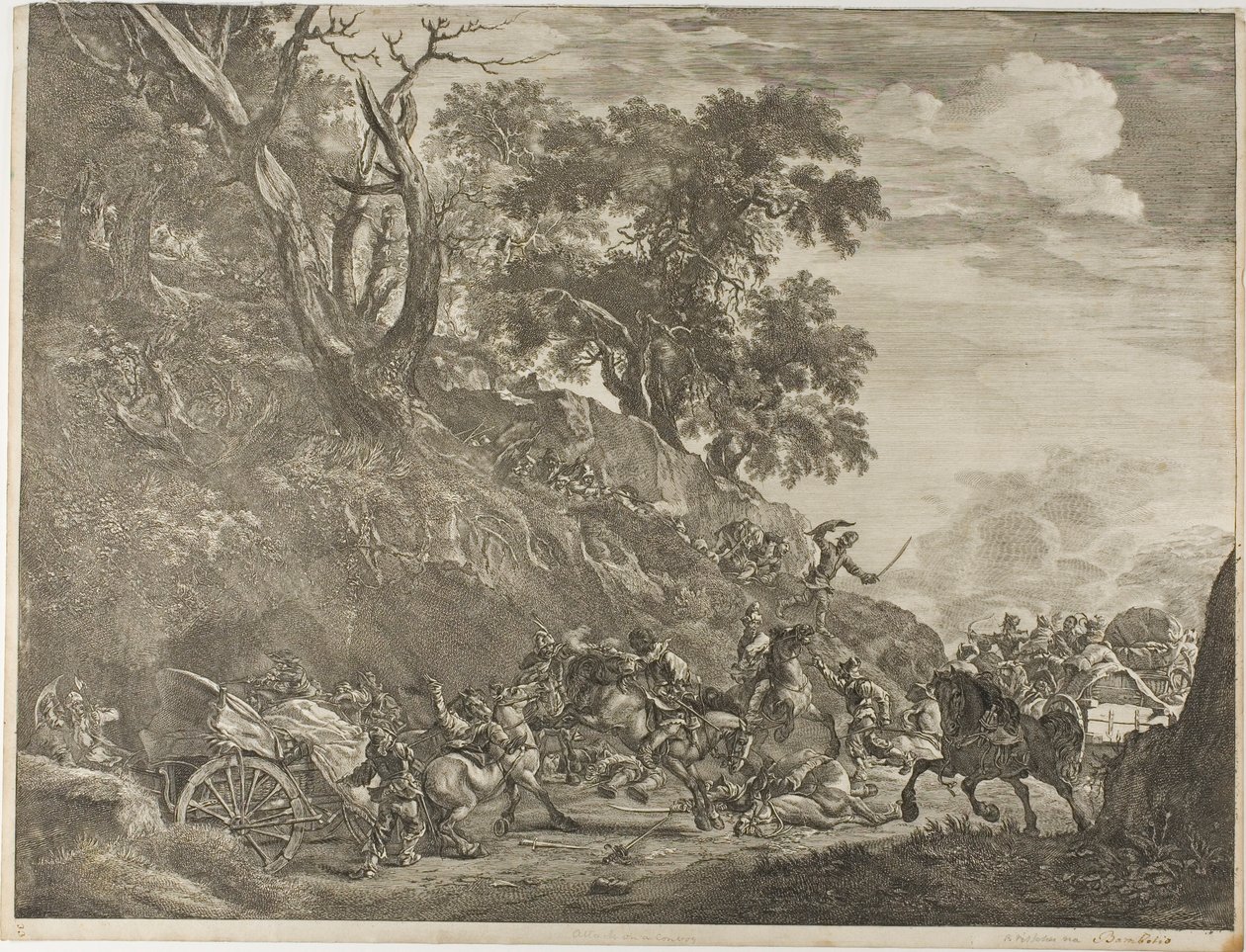 Attack on a Convoy by Cornelis Visscher