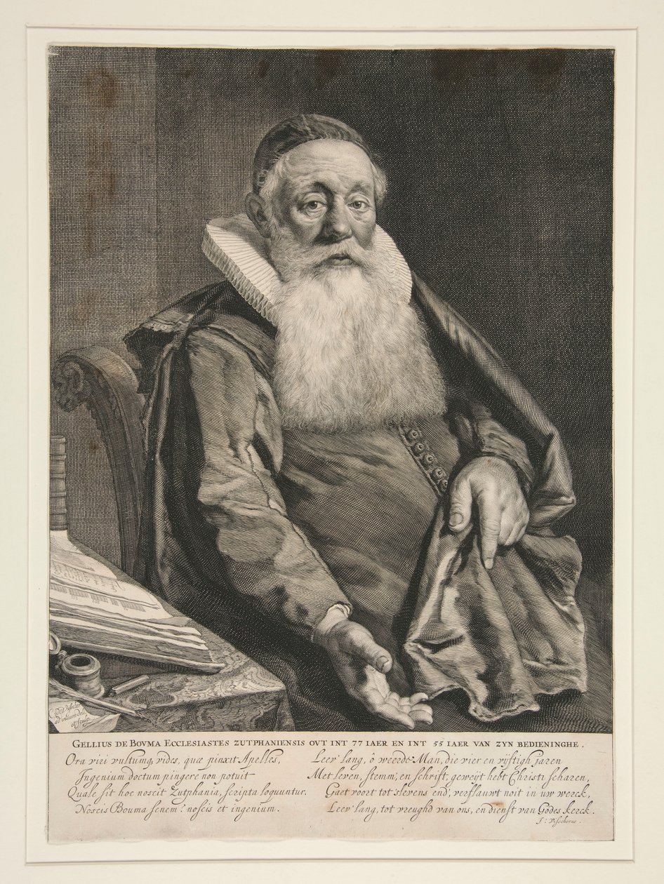 Gellius de Bouma, Minister of the Gospel at Zutphen by Cornelis Visscher