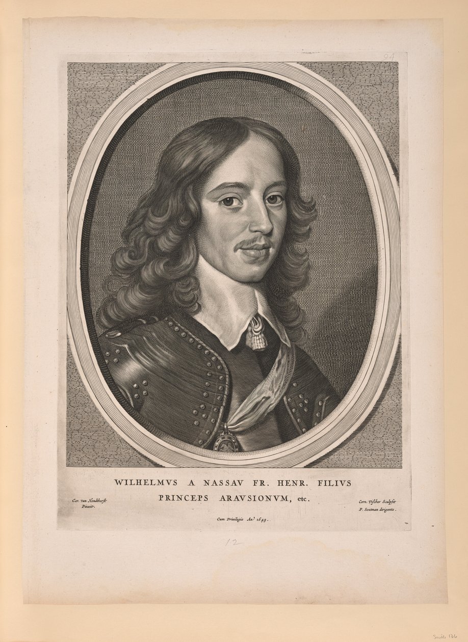 William II, Prince of Orange, from Nine Portraits by Cornelis Visscher
