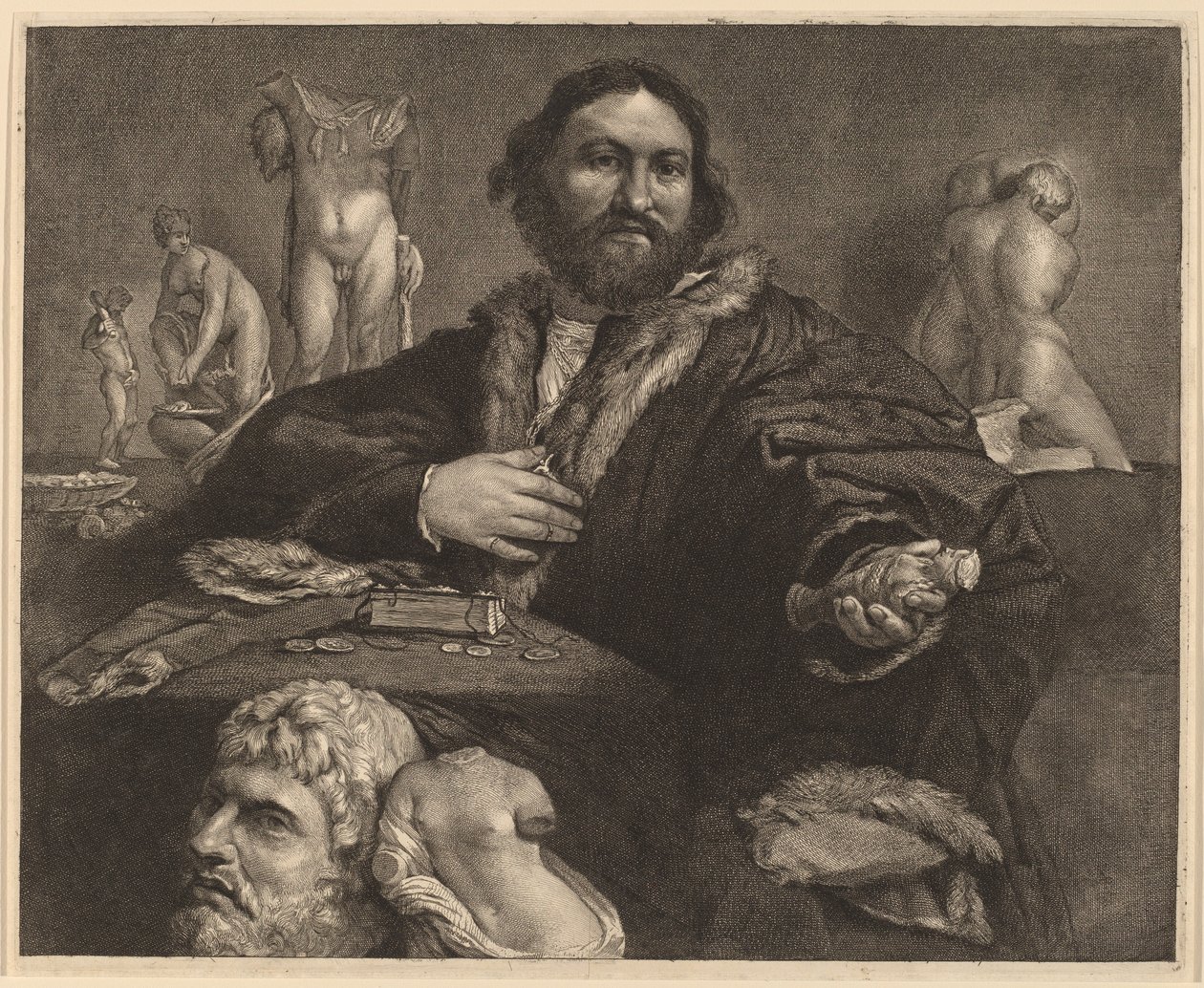 Andrea Odoni by Cornelis Visscher after Lorenzo Lotto