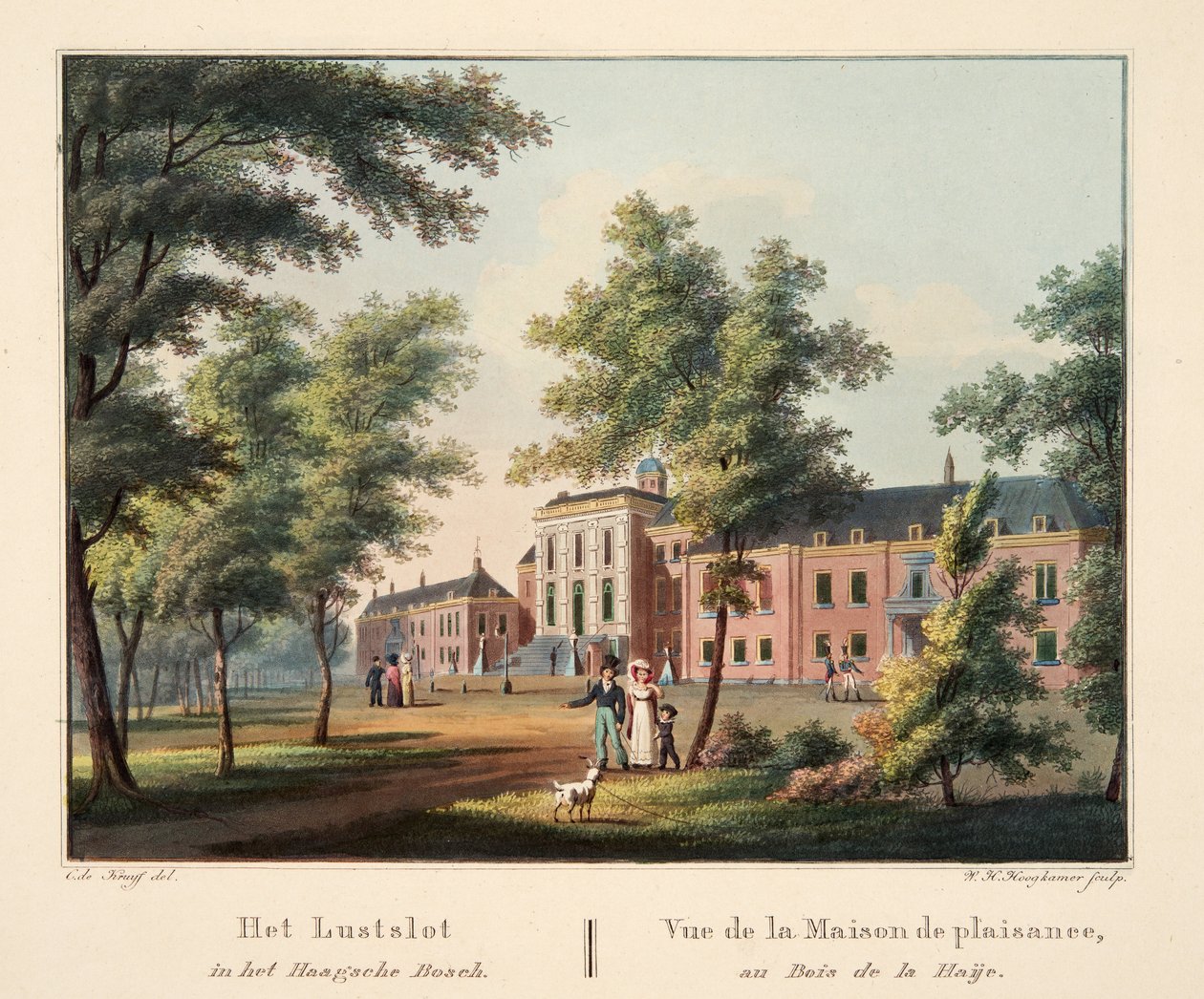 Het Lustslot in het Haagsche Bosch. Vue de la Maison de Plaisance, au Bois de la Haije by Cornelis de Kruyff
