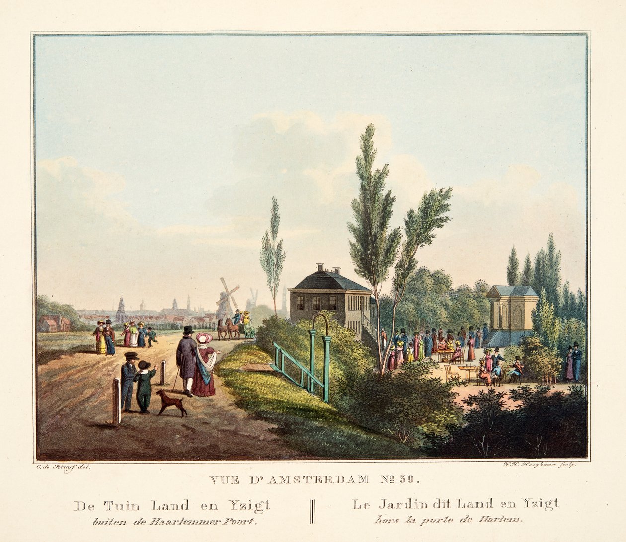 View of Amsterdam No.39. The Garden Land and Yzigt Outside the Haarlemmer Gate, 1825 by Cornelis de Kruyff