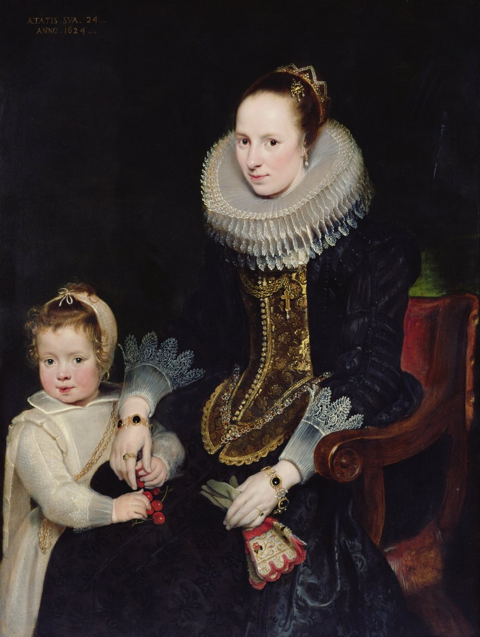 Portrait of a lady and her daughter by Cornelis de Vos