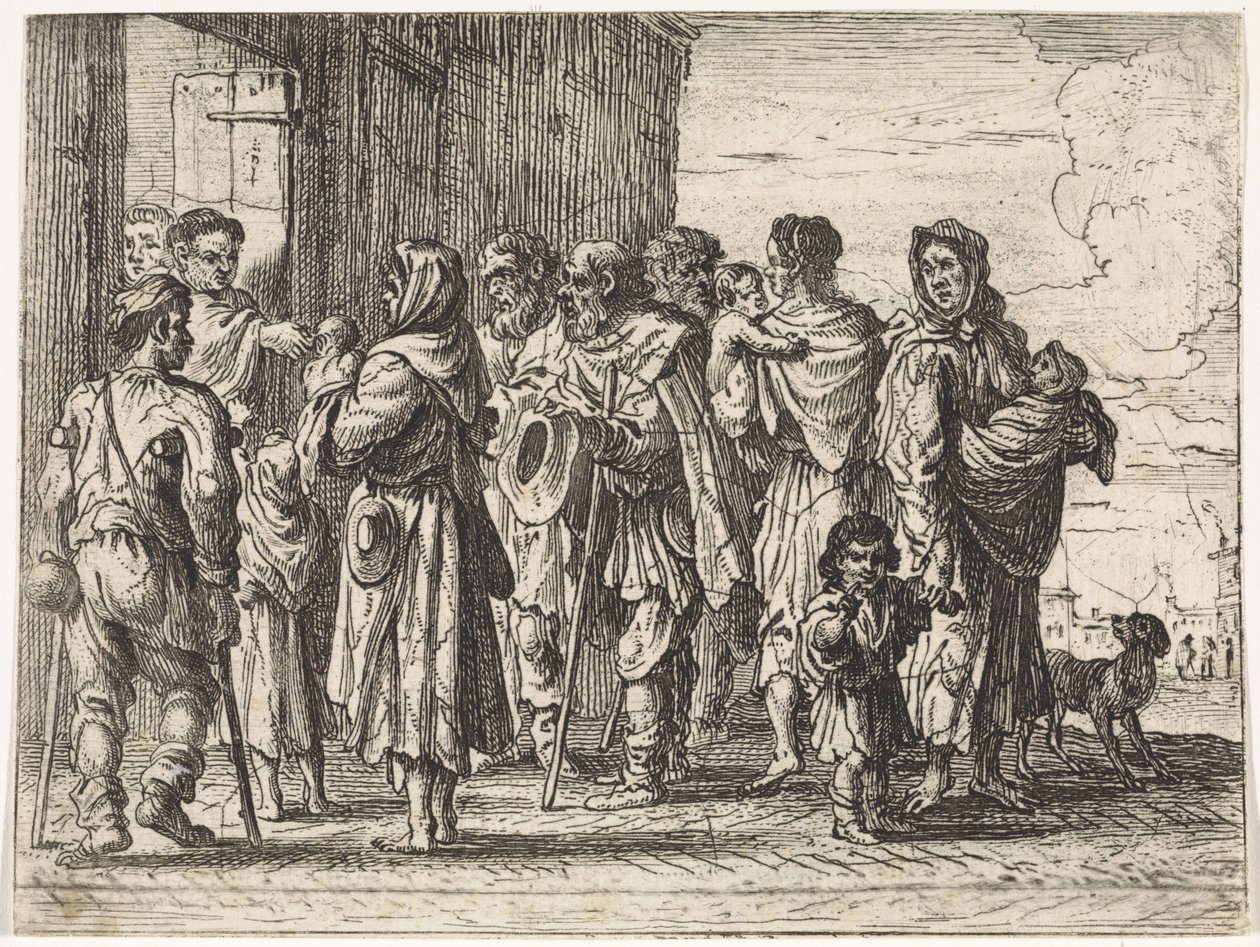 Beggars in Front of a Monastery by Cornelis de Wael