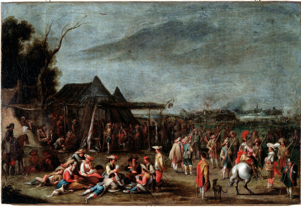 The Bivouac of Soldiers by Cornelis De Wael (1592-1667) 17th century by Cornelis de Wael