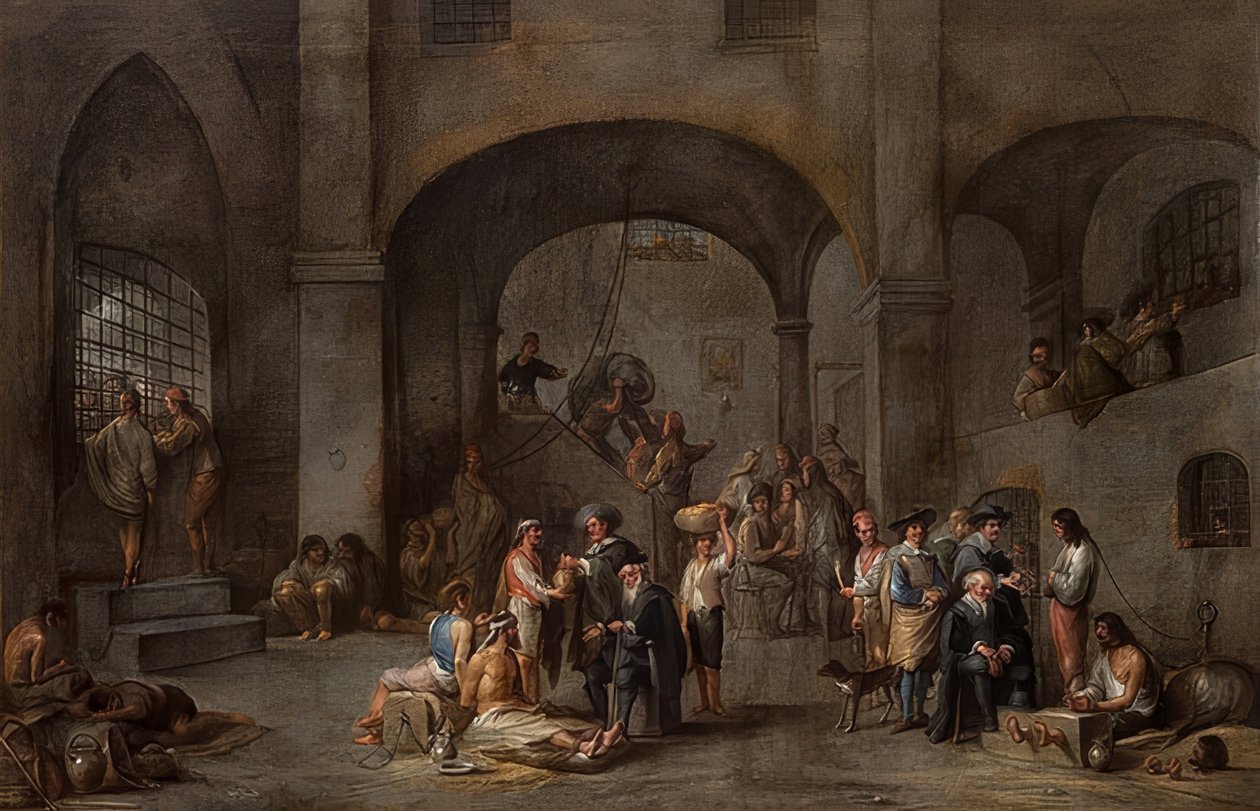 Visiting the Prisoners (From a Cycle with the Seven Works of Mercy) by Cornelis de Wael