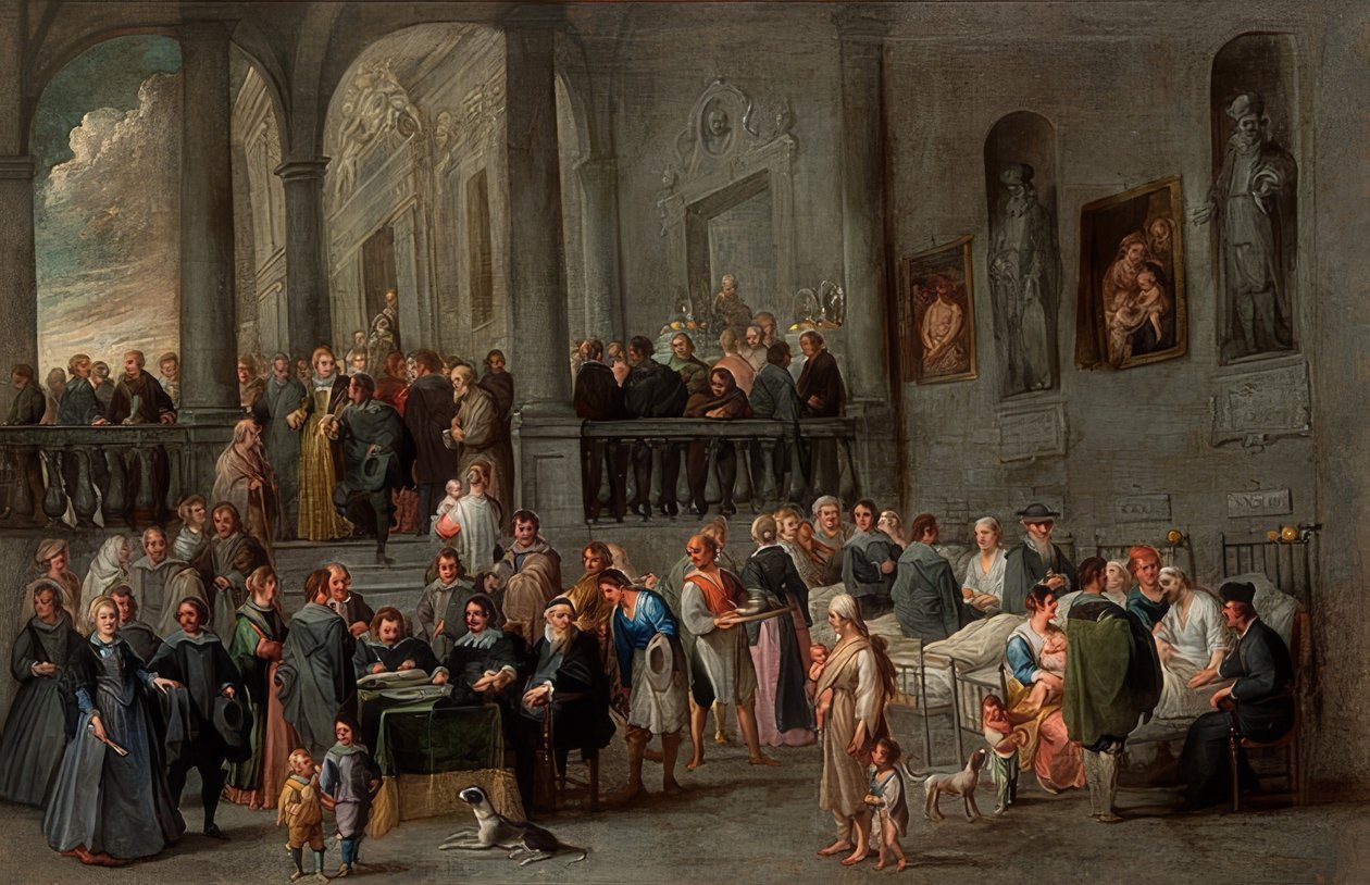 Visiting the Sick (From a Cycle with the Seven Works of Mercy). Around 1640 by Cornelis de Wael