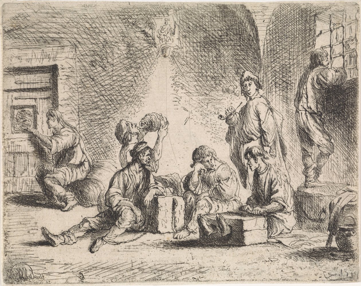 Prisoners in Dungeon (Genre Scenes) by Cornelis de Wael