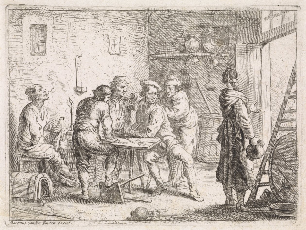 Woman Leaving Inn by Cornelis de Wael