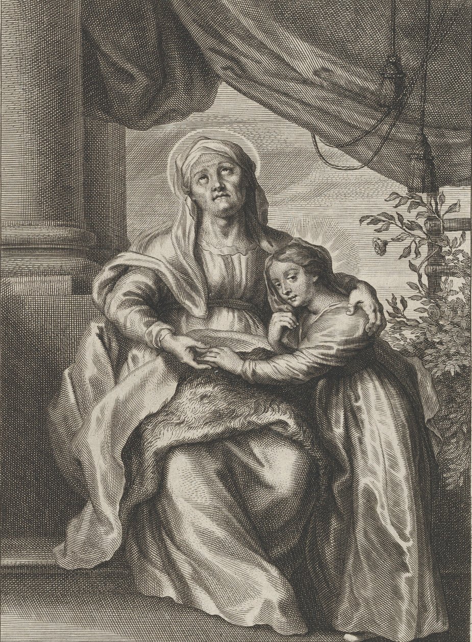 The Education of the Virgin, with Saint Anne Seated on a Bench Looking Upwards by Cornelis van Caukercken