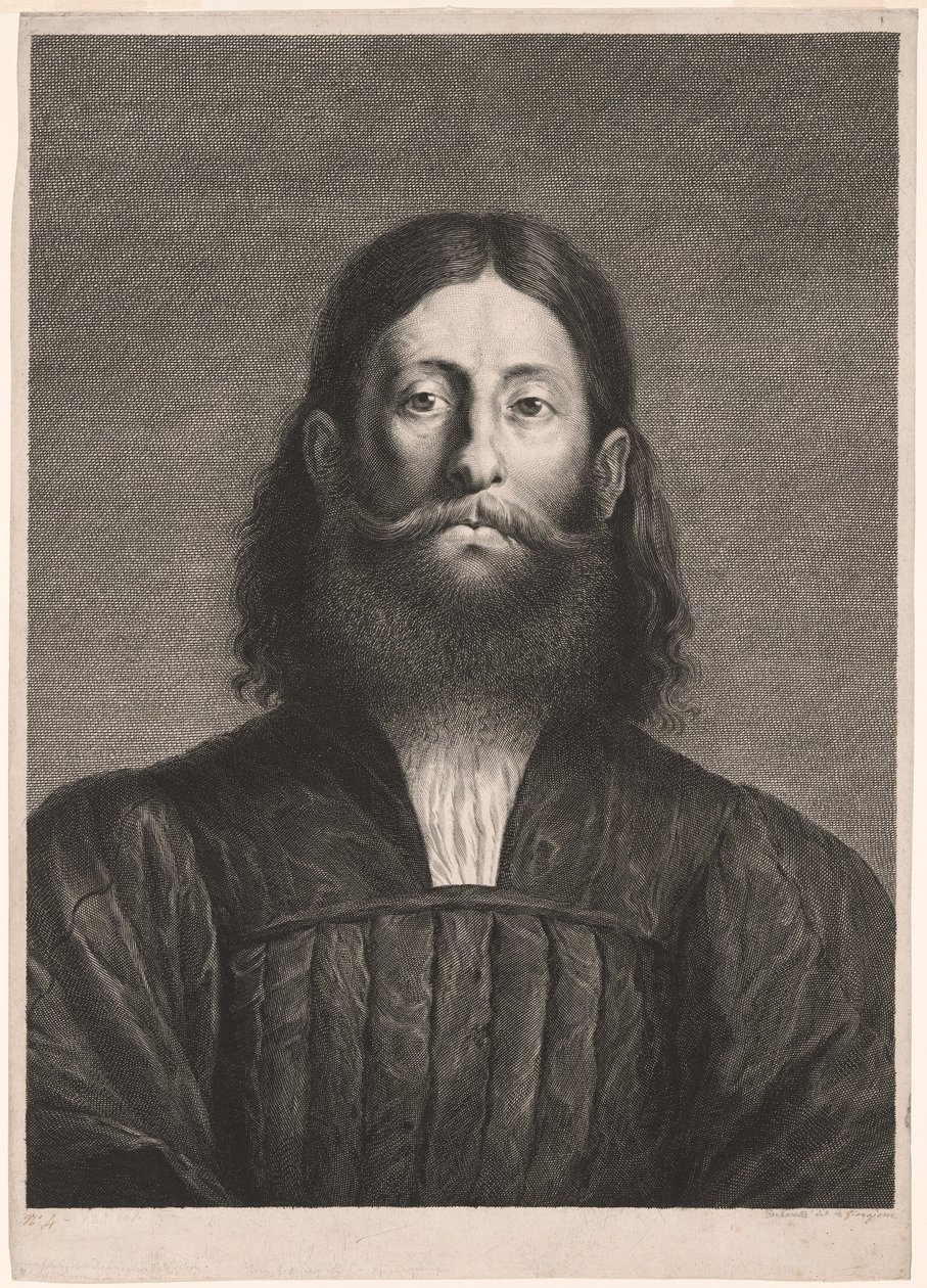 Portrait of a Bearded Man (so-called portrait of Giorgione), from Cabinet Reynst by Cornelis van Dalen II