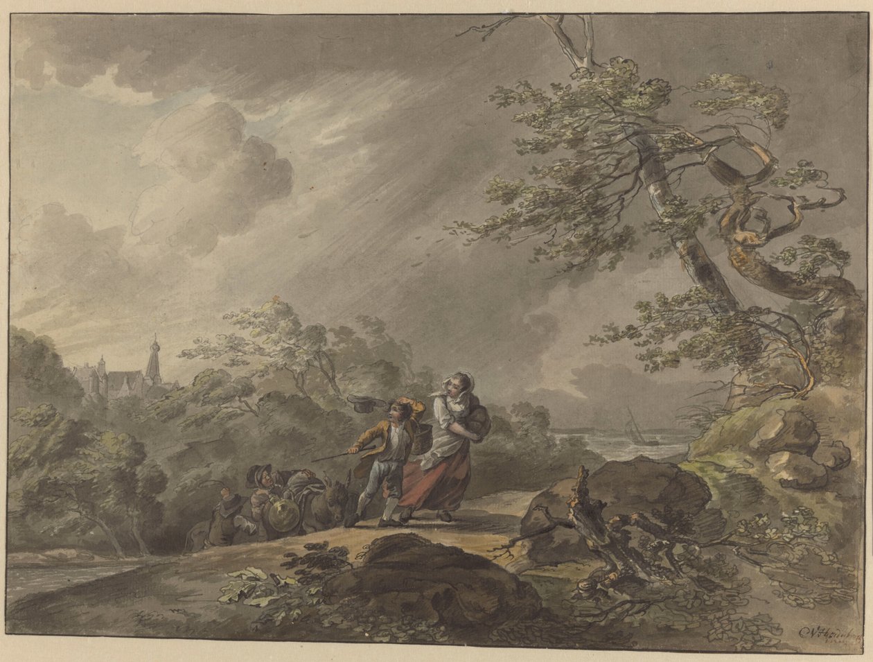Travelers Overcome by a Storm near Castle Doorwerth by Cornelis van Hardenbergh
