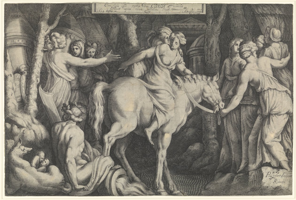 Flight of Cloelia Across the Tiber by Cornelis van Kittensteyn