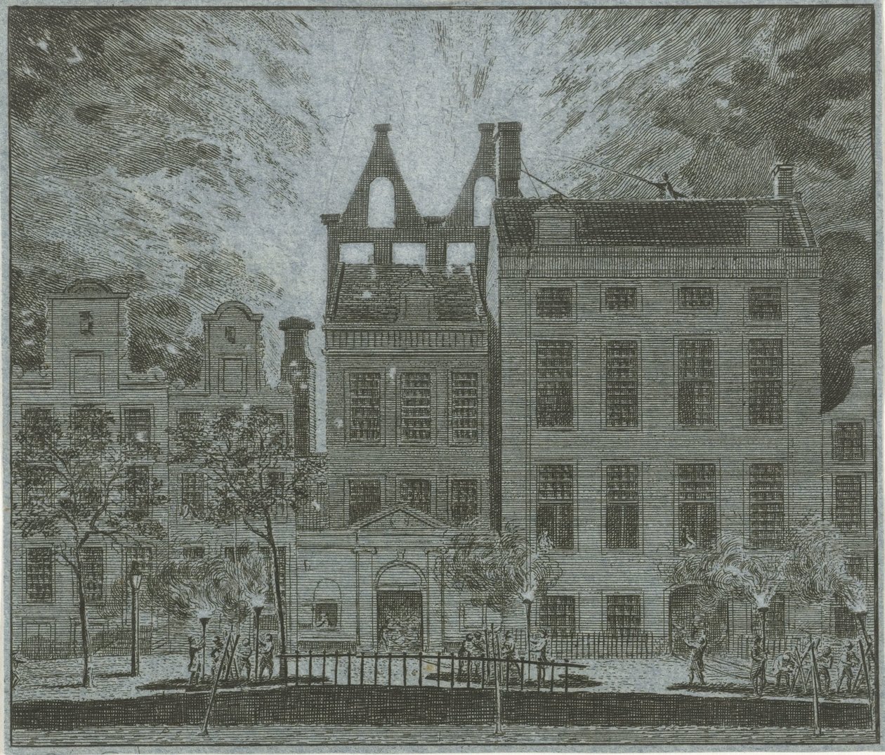 Fire of the Amsterdam Theatre, 1772 by Cornelis van Noorde