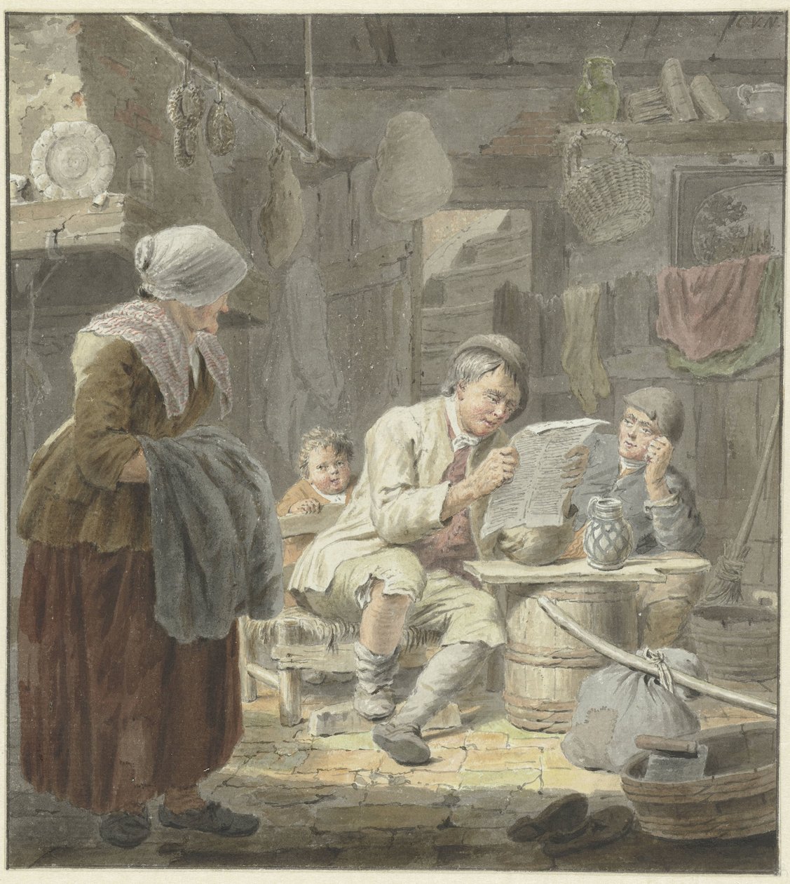 The Newspaper Reader by Cornelis van Noorde