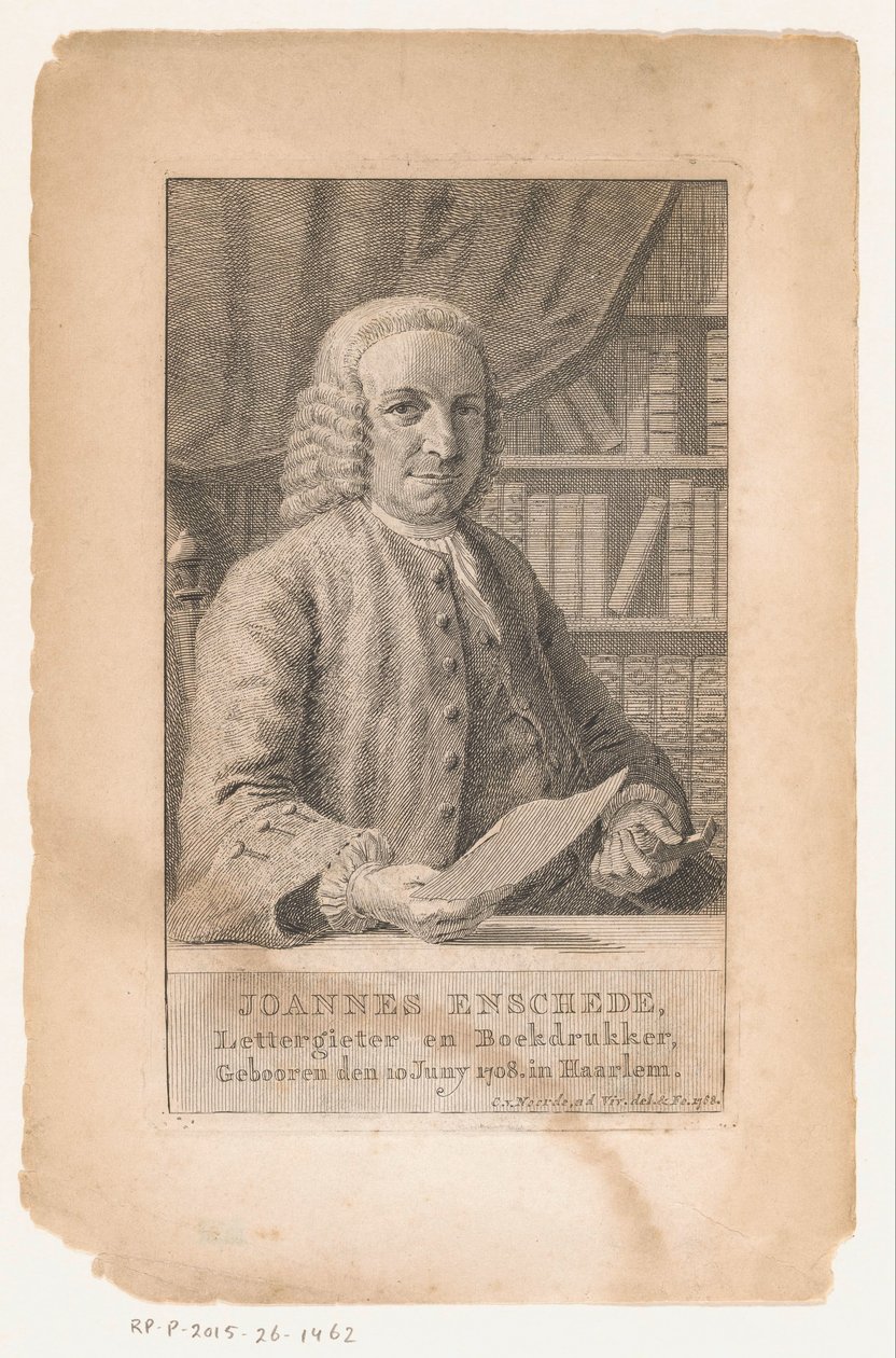 Portrait of Johannes Enschedé (Joannes Enschede, Type Founder and Printer) by Cornelis van Noorde