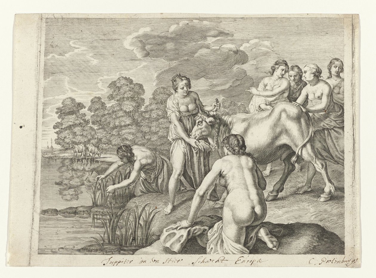 Jupiter Abducts Europa by Cornelis van Poelenburch (possibly)
