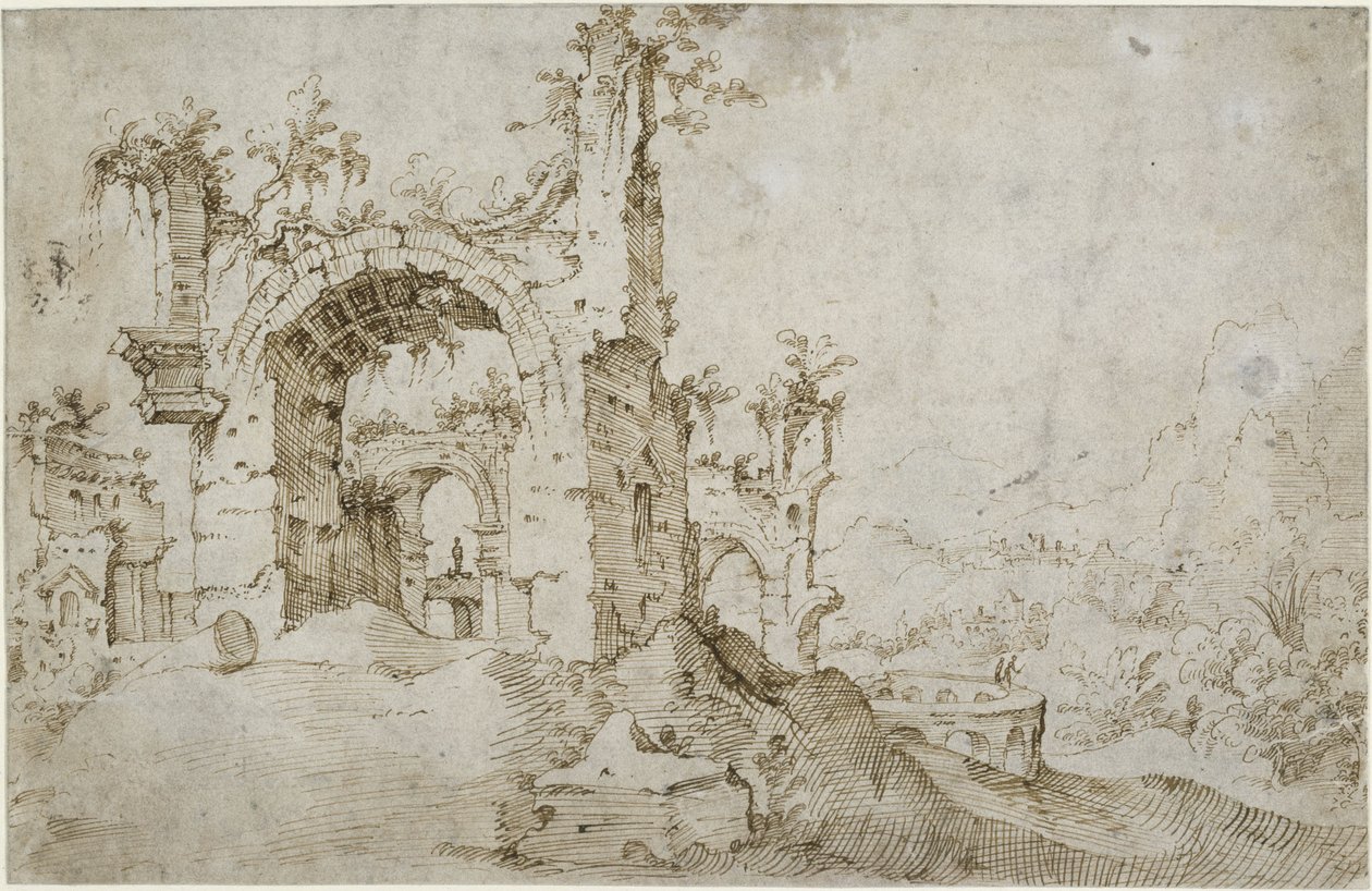 Ruined Landscape by Cornelis van Poelenburch