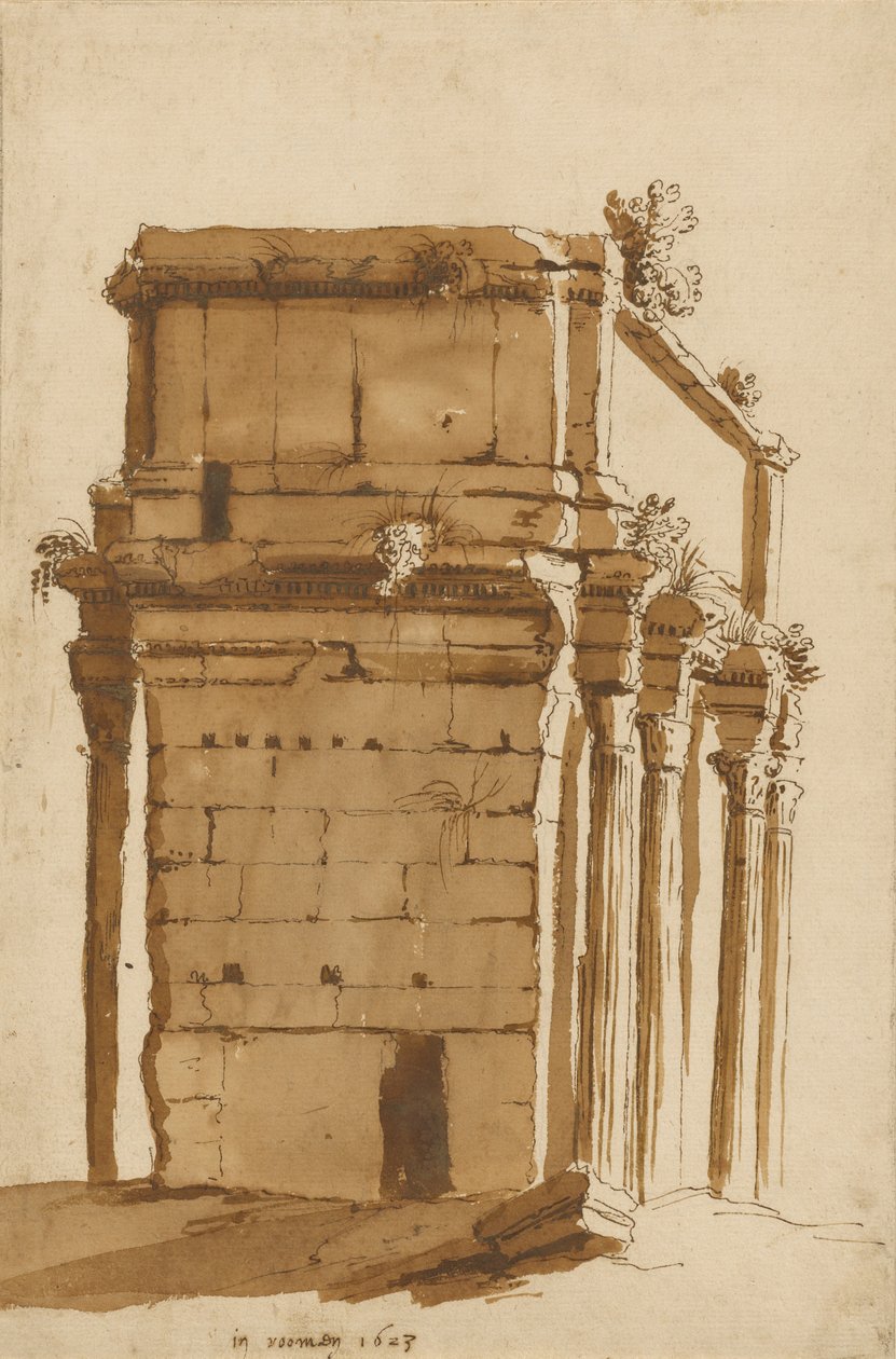 The Arch of Septimius Severus, Rome by Cornelis van Poelenburgh
