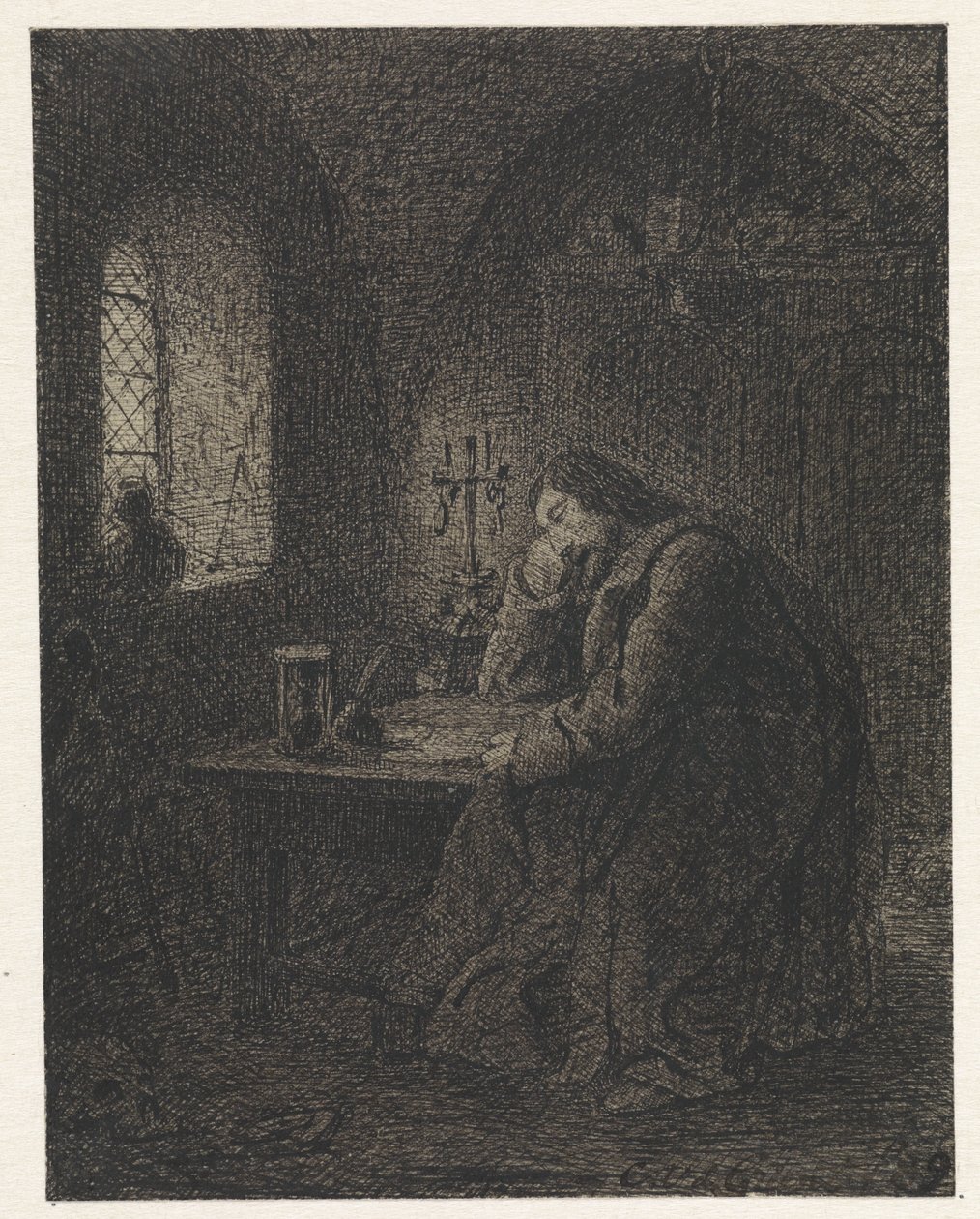 Scholar in Study Room by Cornelis van der Griendt