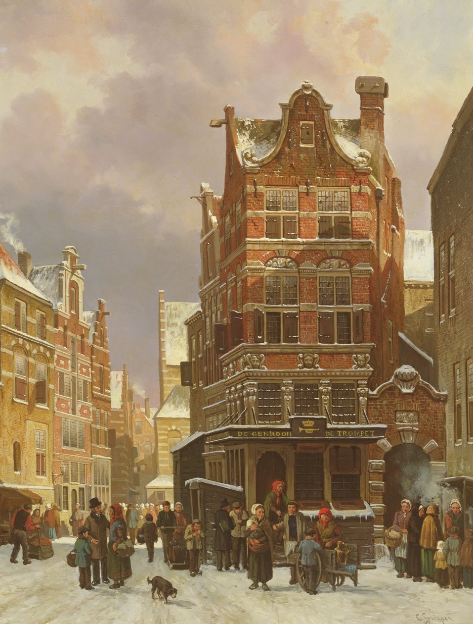 Belgium Street Scene by Cornelis Springer