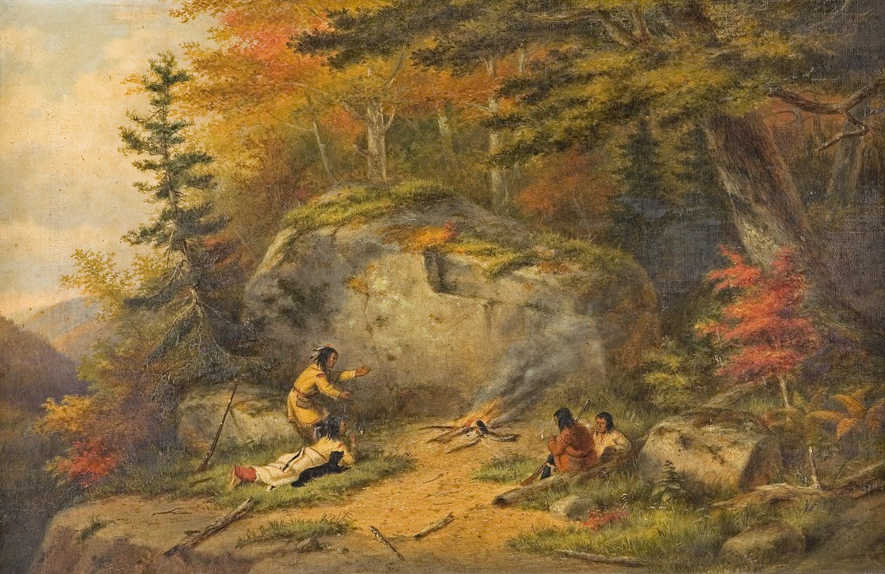 Autumn in West Canada, Chippeway Indians by Cornelius Krieghoff