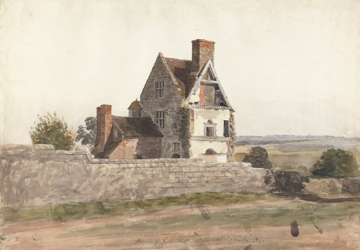 Remains of Purton Hall, Staffordshire by Cornelius Varley