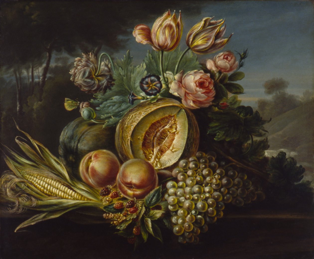 Still Life with Fruit and Flowers, 1824 by Cornelius de Beet